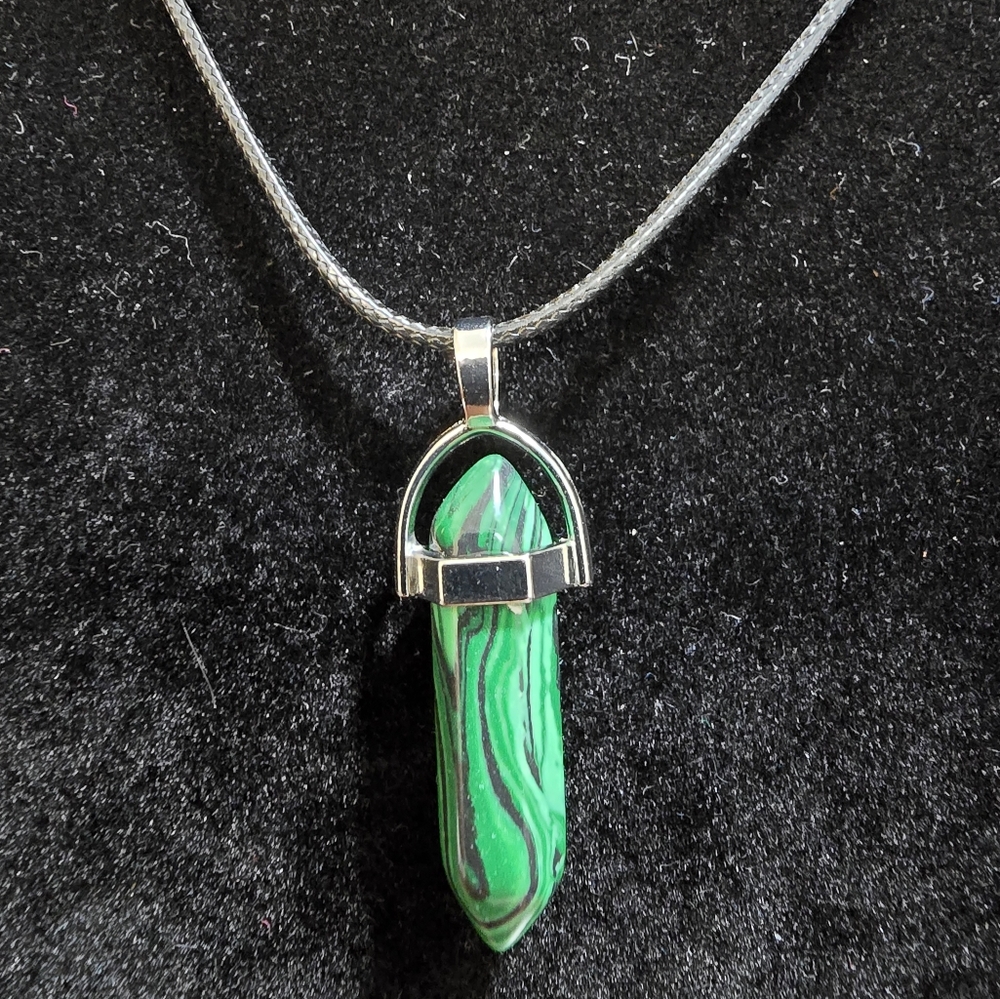 Malachite Crystal Pendant Necklace